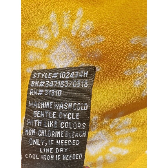 BCX V-Hem Scarf Tank Small Yellow Multi Printed Allover Mandala Sleeveless - Picture 7 of 14